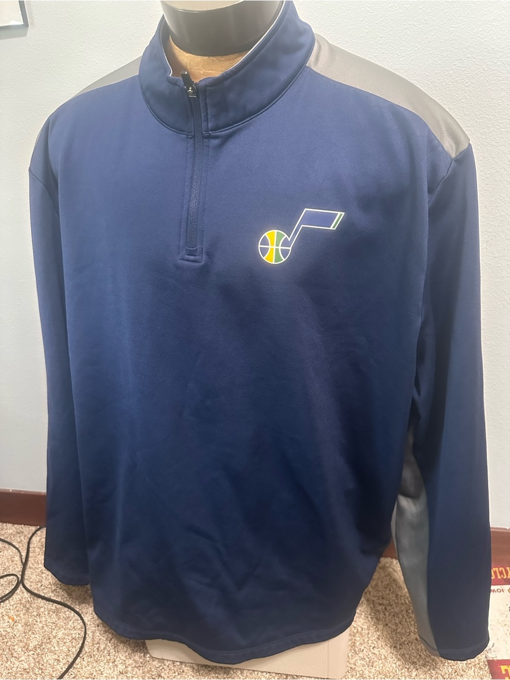 Utah Jazz Fanatics Mens 5XL Navy Blue Pullover Quarter-Zip